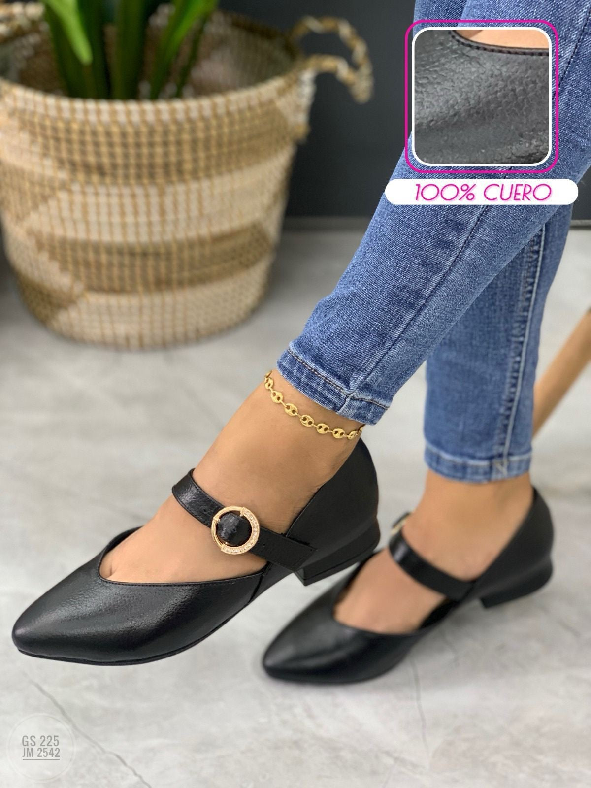 Zapatilla cuero
