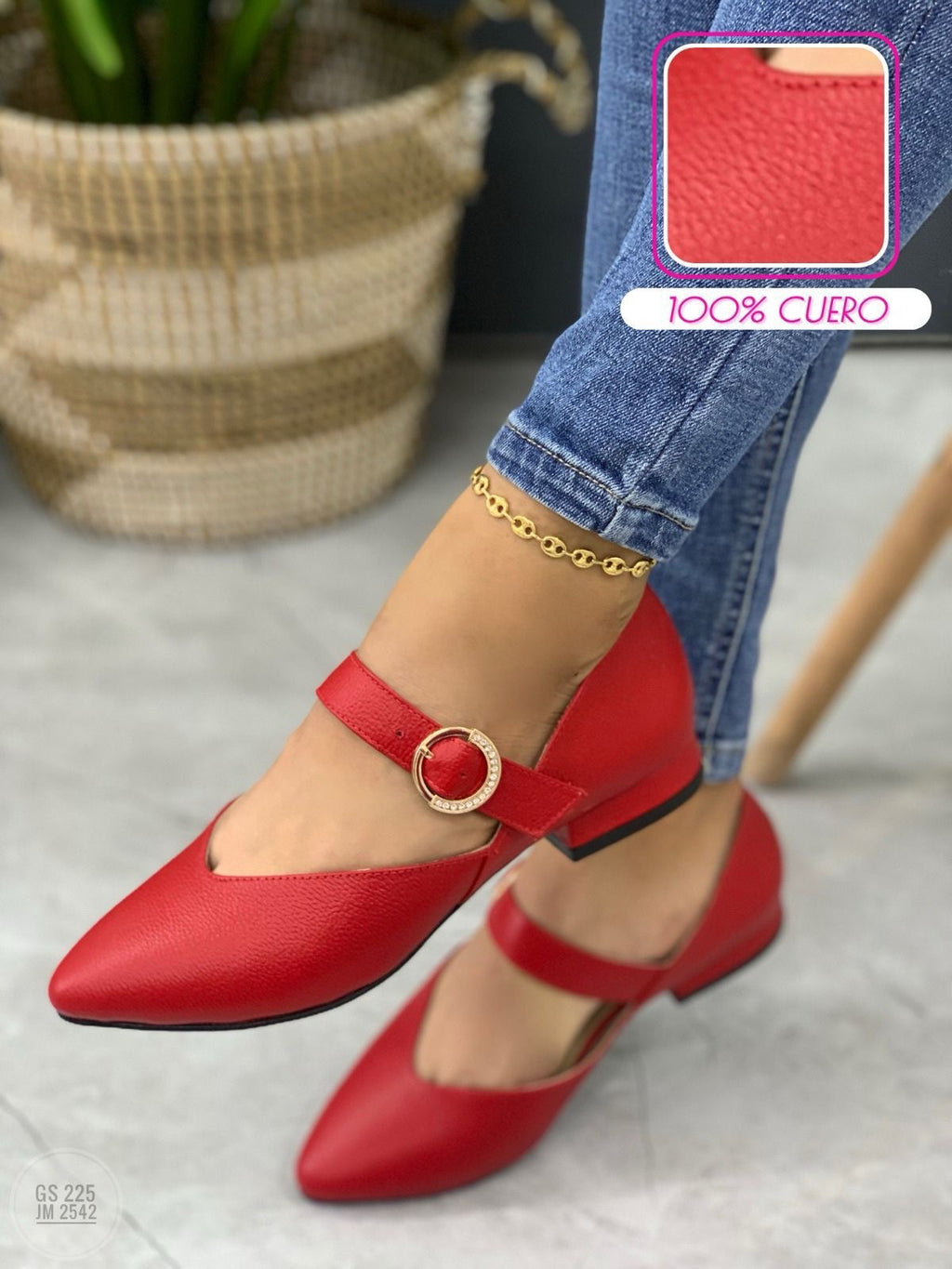 Zapatilla cuero
